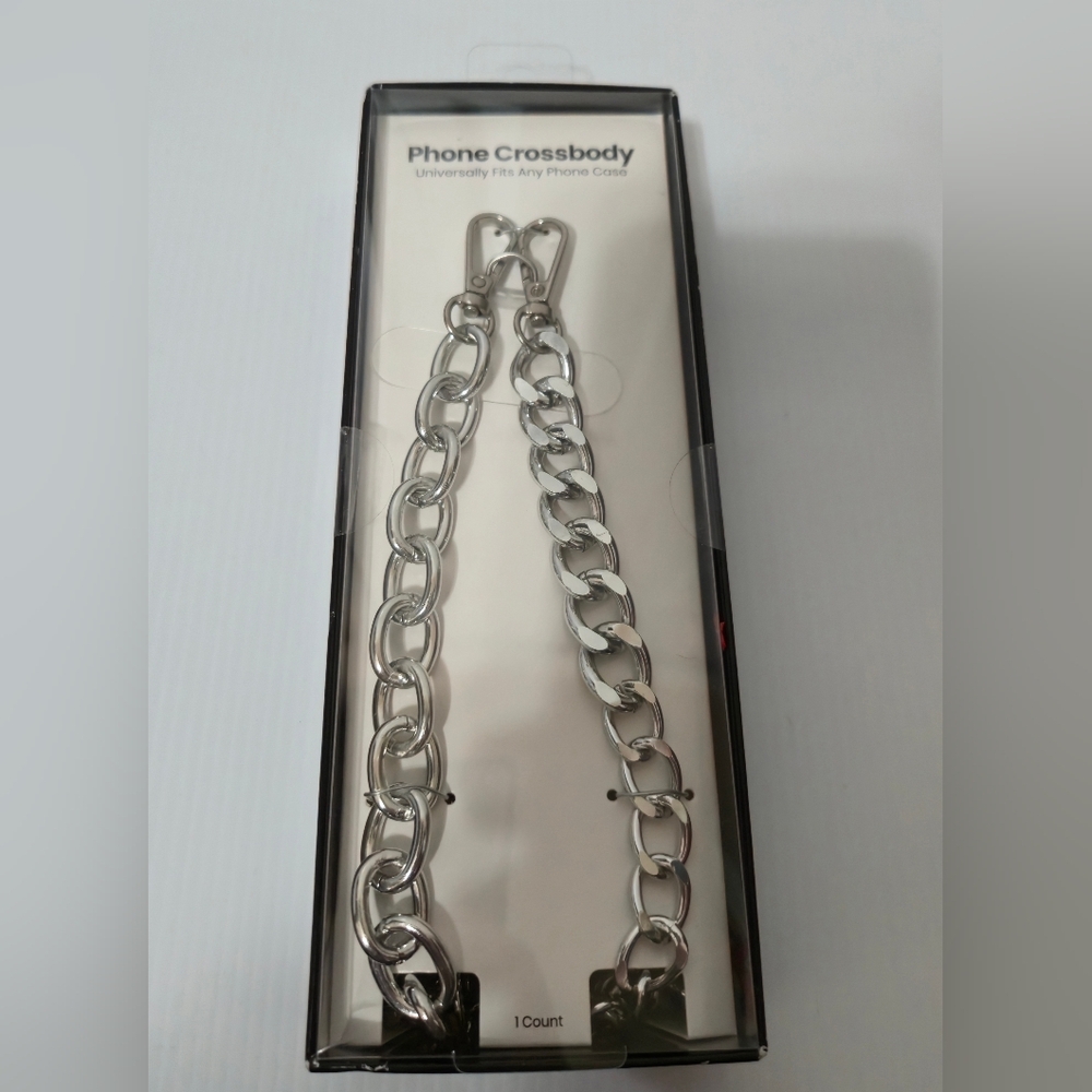 Silver Chain Phone Crossbody Universal Clasp Works With Any Phone Case